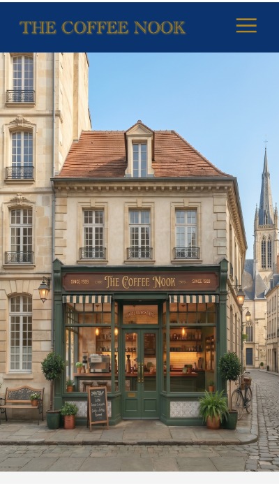 喫茶店のホームページのサムネイル